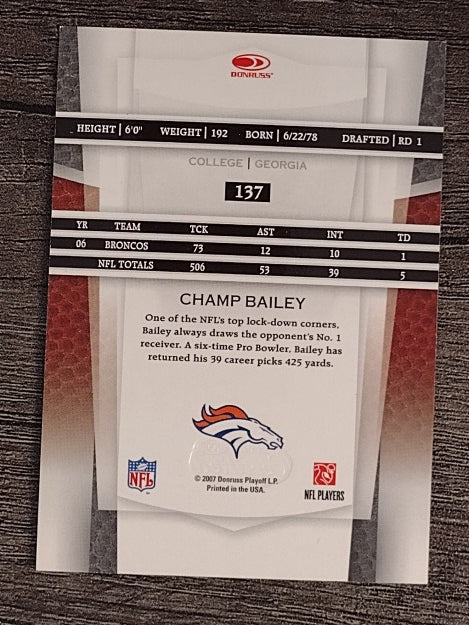2007 Leaf Certified Materials #137 Champ Bailey