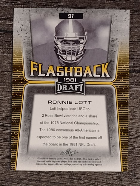 2020 Leaf Draft #97 Ronnie Lott FB