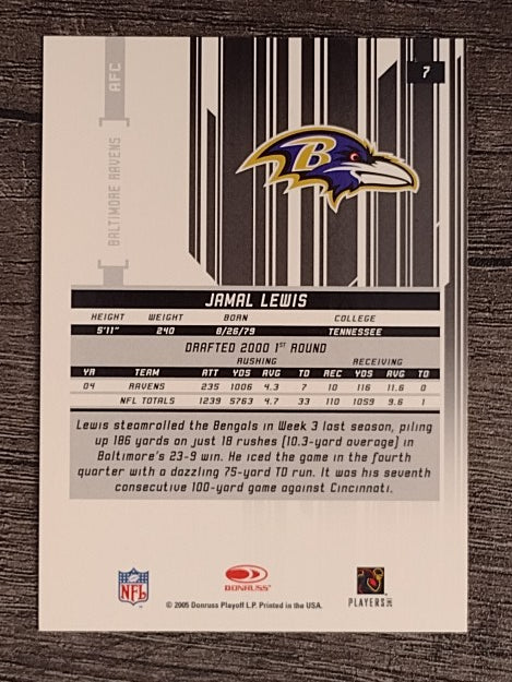 2005 Leaf Rookies and Stars #7 Jamal Lewis