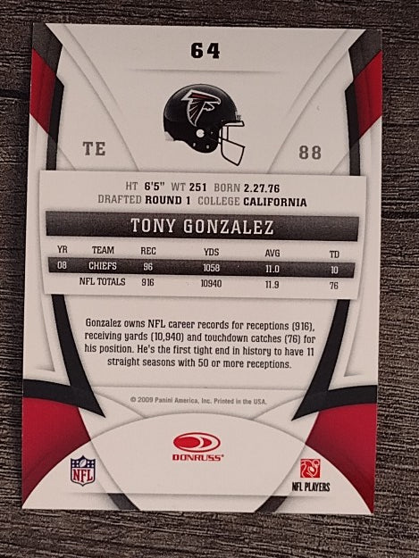 2009 Certified #64 Tony Gonzalez