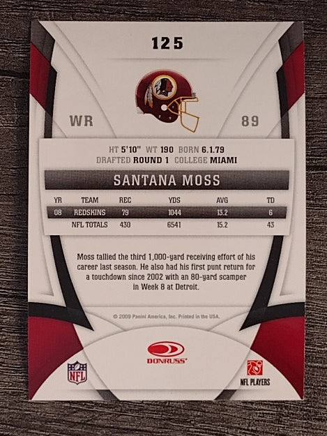 2009 Certified #125 Santana Moss