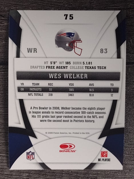 2009 Certified #75 Wes Welker
