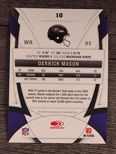 2009 Certified #10 Derrick Mason