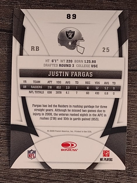 2009 Certified #89 Justin Fargas