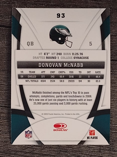 2009 Certified #93 Donovan McNabb