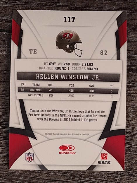 2009 Certified #117 Kellen Winslow Jr.