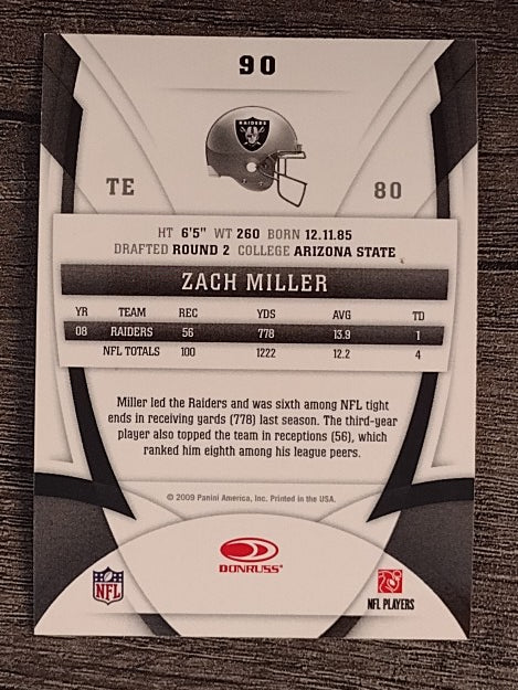 2009 Certified #90 Zach Miller