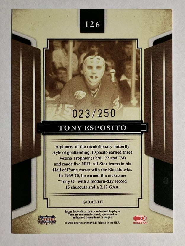 2008 Donruss Sports Legends Mirror Red #126 Tony Esposito