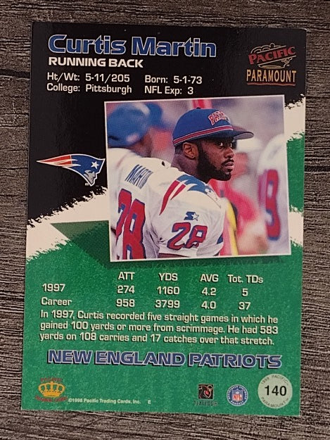 1998 Paramount #140 Curtis Martin