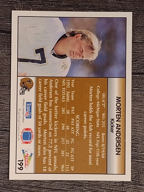 1992 Pacific #199 Morten Andersen
