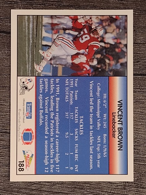 1992 Pacific #188 Vincent Brown