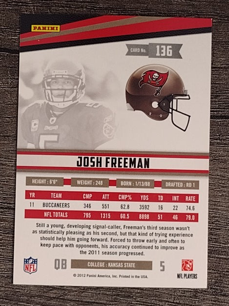 2012 Rookies and Stars #136 Josh Freeman