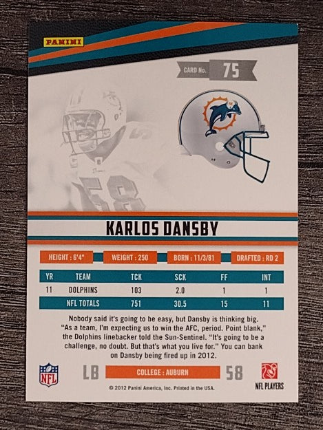 2012 Rookies and Stars #75 Karlos Dansby
