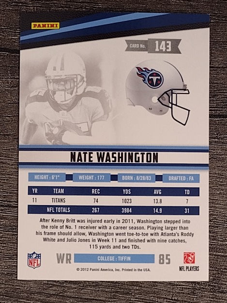 2012 Rookies and Stars #143 Nate Washington