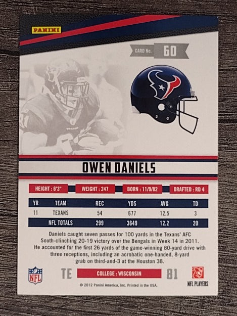 2012 Rookies and Stars #60 Owen Daniels