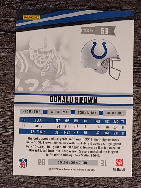2012 Rookies and Stars #63 Donald Brown