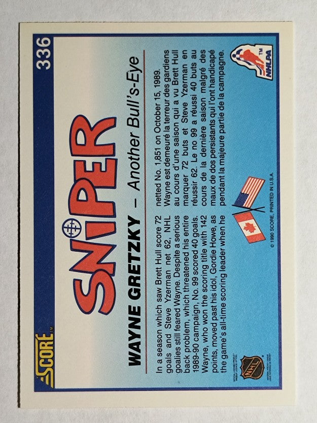 1990-91 Score Canadian #336 Wayne Gretzky Sniper