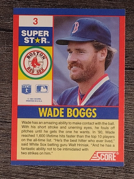 1991 Score 100 Superstars #3 Wade Boggs