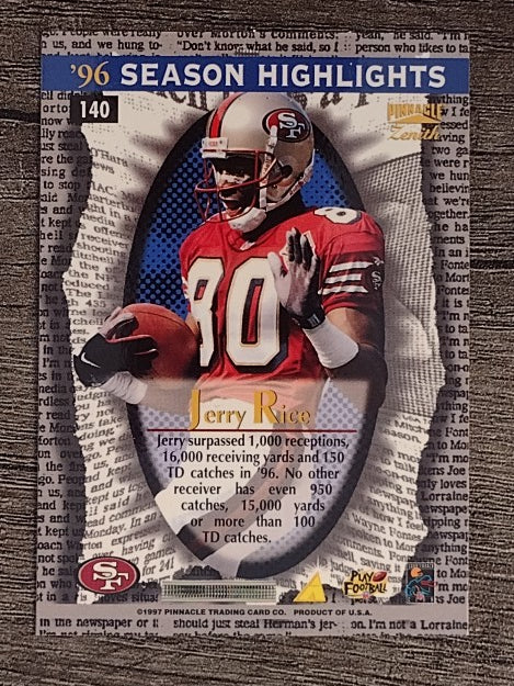 1997 Zenith #140 Jerry Rice SH