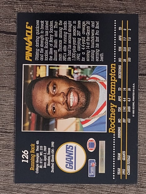 1993 Pinnacle #126 Rodney Hampton