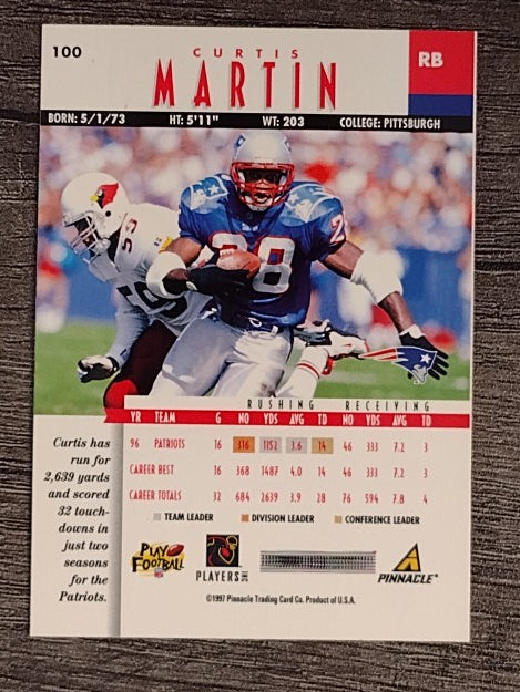 1997 Pinnacle #100 Curtis Martin