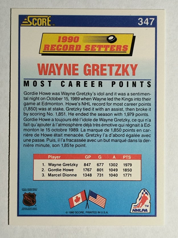 1990-91 Score Canadian #347 Wayne Gretzky RB