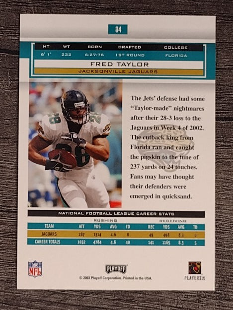 2003 Playoff Honors #34 Fred Taylor