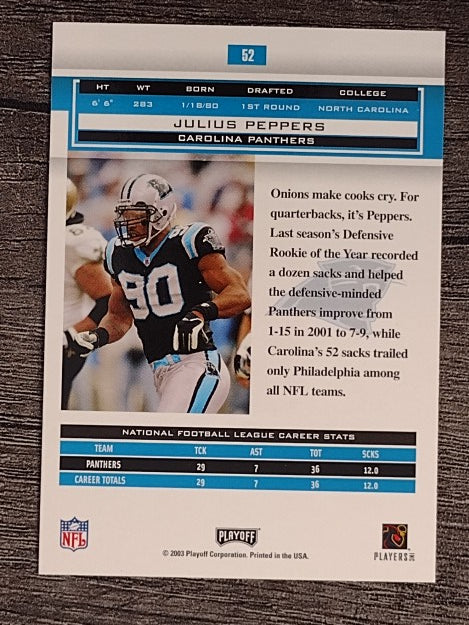 2003 Playoff Honors #52 Julius Peppers