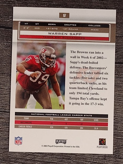 2003 Playoff Honors #97 Warren Sapp