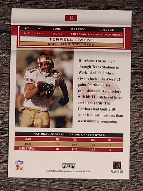 2003 Playoff Honors #85 Terrell Owens