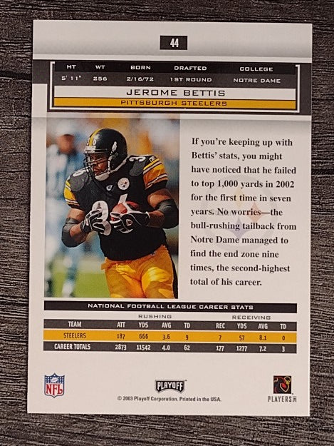 2003 Playoff Honors #44 Jerome Bettis