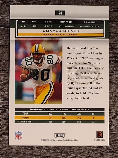 2003 Playoff Honors #23 Donald Driver