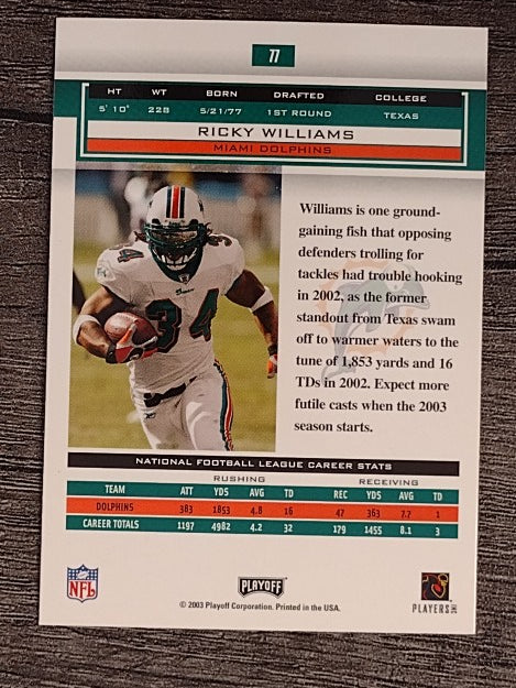 2003 Playoff Honors #77 Ricky Williams