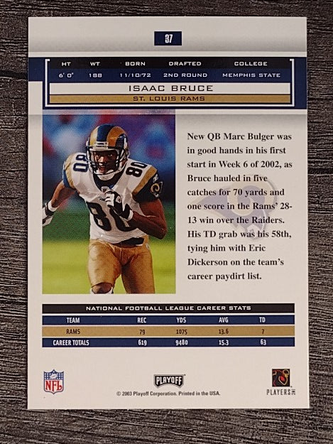 2003 Playoff Honors #37 Isaac Bruce