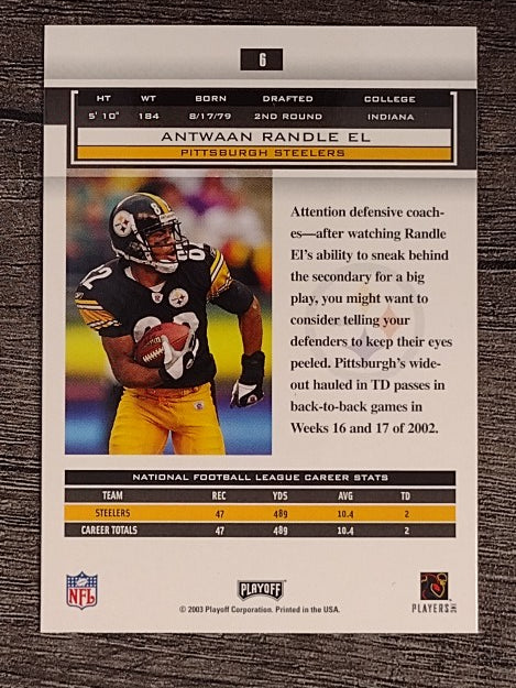 2003 Playoff Honors #6 Antwaan Randle El