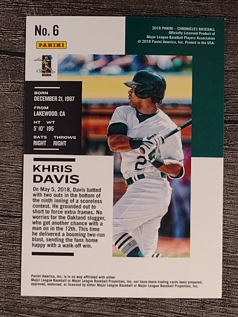 2018 Panini Chronicles #6 Khris Davis