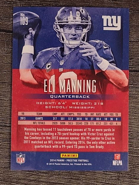 2014 Prestige #109 Eli Manning