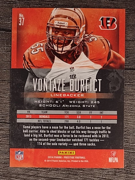 2014 Prestige #37 Vontaze Burfict