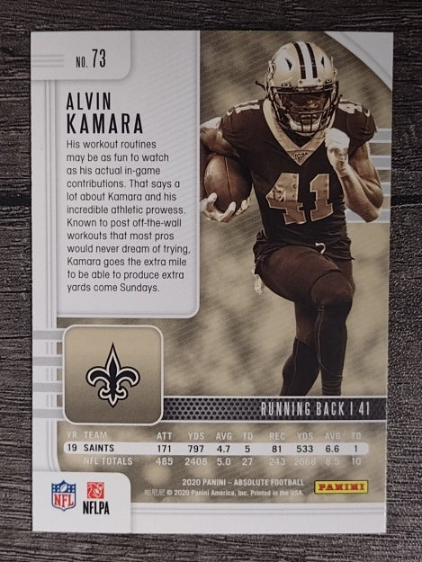 2020 Absolute Red #73 Alvin Kamara