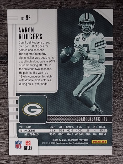 2020 Absolute Retail #92 Aaron Rodgers