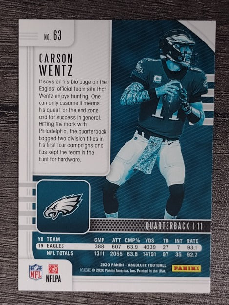 2020 Absolute Retail #63 Carson Wentz