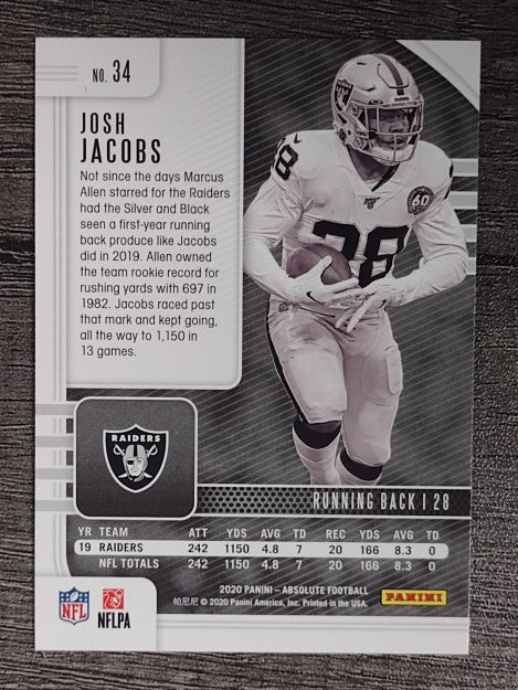 2020 Absolute Retail #34 Josh Jacobs