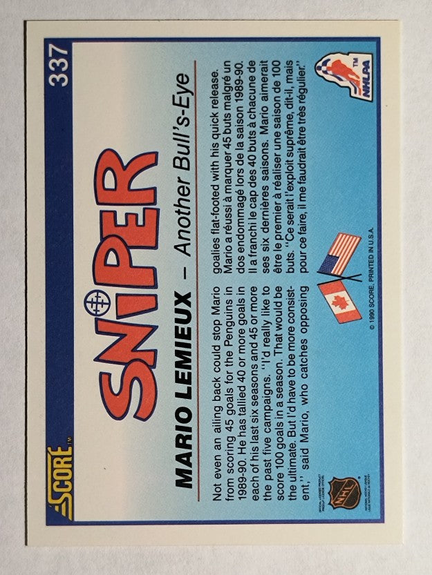 1990-91 Score Canadian #337 Mario Lemieux Sniper