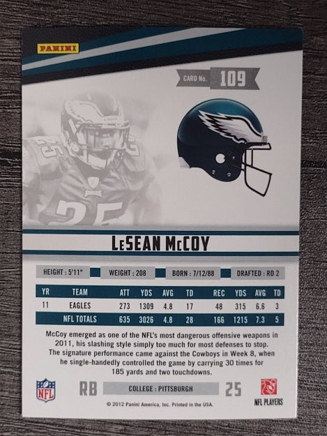 2012 Rookies and Stars #109 LeSean McCoy