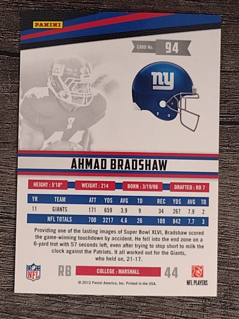 2012 Rookies and Stars #94 Ahmad Bradshaw