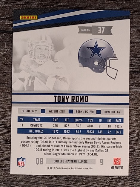 2012 Rookies and Stars #37 Tony Romo