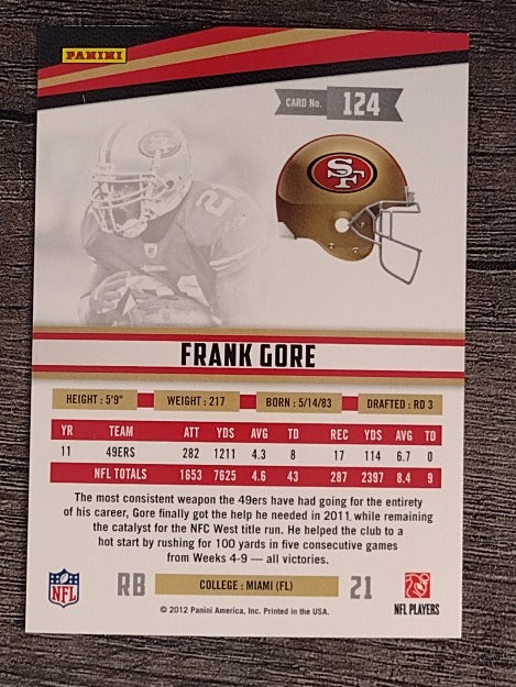 2012 Rookies and Stars #124 Frank Gore