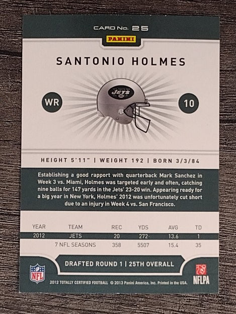 2012 Totally Certified #25 Santonio Holmes