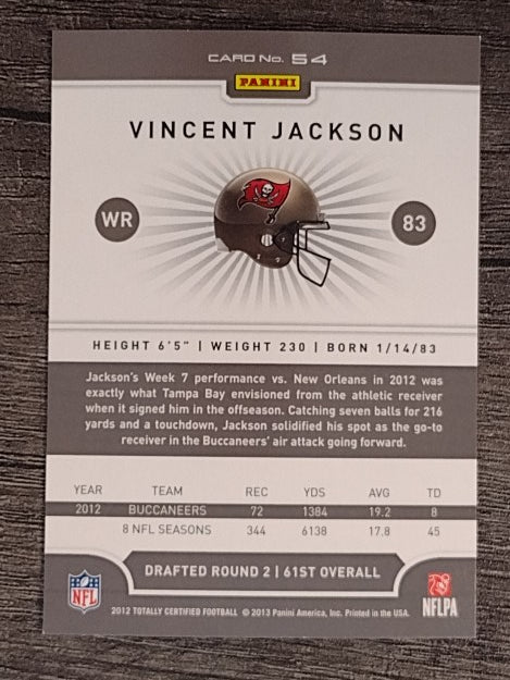 2012 Totally Certified #54 Vincent Jackson