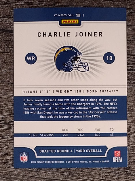 2012 Totally Certified #91 Charlie Joiner
